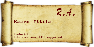 Rainer Attila névjegykártya