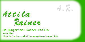 attila rainer business card